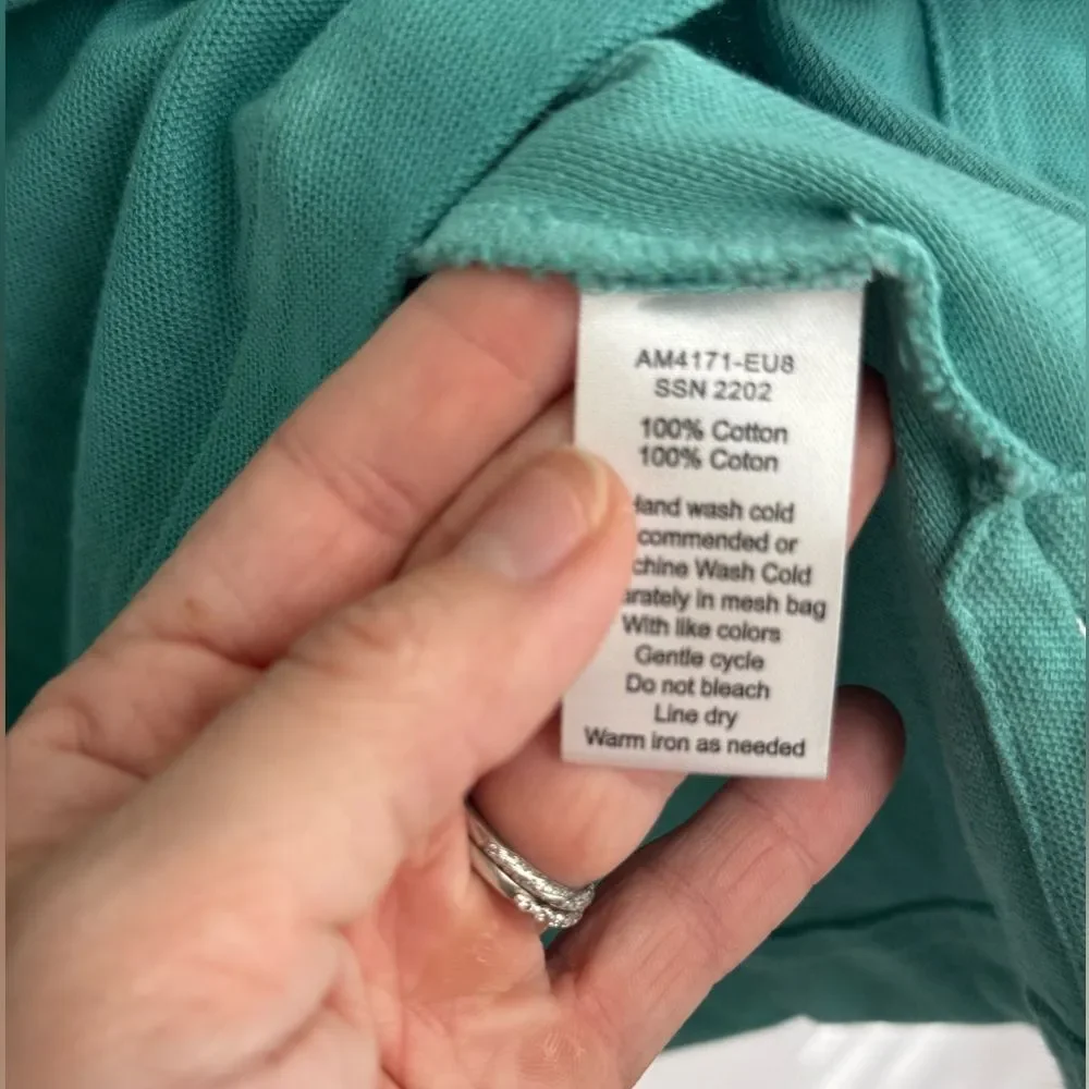 ATM Anthony Thomas Melillo Polo Shirt Blue Green‎ Men’s Size Large